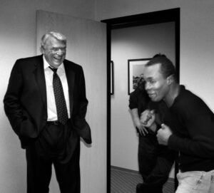 John Madden with Sugar Ray Leonard 100_#4355-398